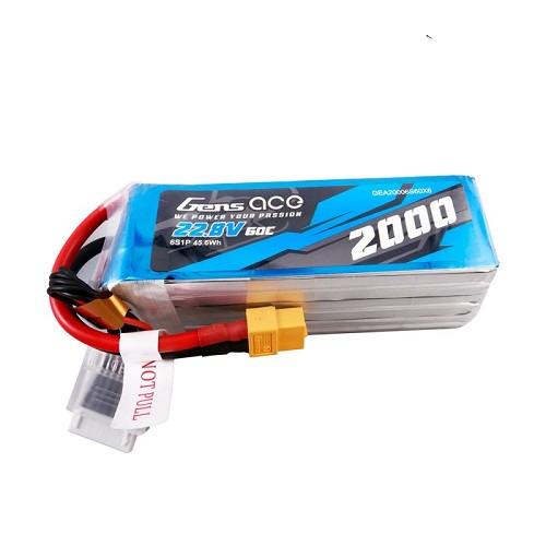 GEA20006S60X6 - Gens ace 2000mAh 22.8V 60C 6S1P High Voltage Lipo Akku mit XT60 GEA20006S60X6