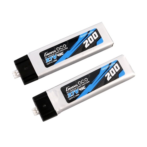 GEA2001S45PH - Gens ace 200mAh 3.7V 45C 1S1P Lipo Battery (2 Stueck) GEA2001S45PH