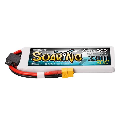 GEA332S30X6GT - Gens ace Soaring 3300mAh 2S 30C 7.4V G-Tech Lipo GEA332S30X6GT