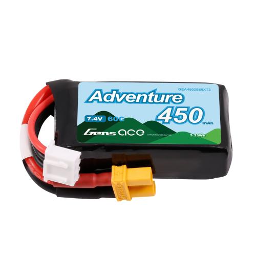 GEA4502S60XT3 - Gens ace Adventure 450mAh 2S1P 7.4V 60C Lipo Battery XT30 GEA4502S60XT3