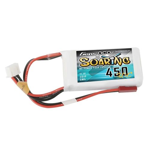 GEA4503S30JST - Gens ace Soaring 450 mAh 11.1 V 30C 3S1P Lipo GEA4503S30JST