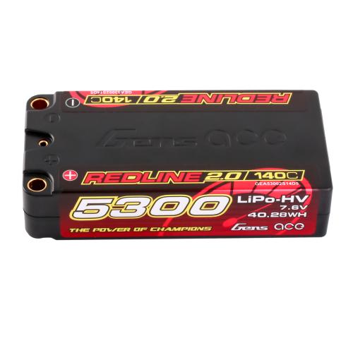 GEA53002S14D5 - Gens Ace Redline 2.0 Serie 5300 mAh 2S2P 7.6 V 140C LiPo-Akku GEA53002S14D5