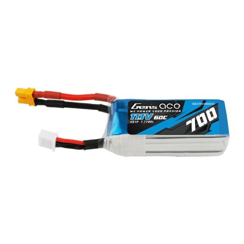 GEA7003S60X3 - Gens ace 700mAh 11.1V 60C 3S1P Lipo Battery Pack with XT30 GEA7003S60X3