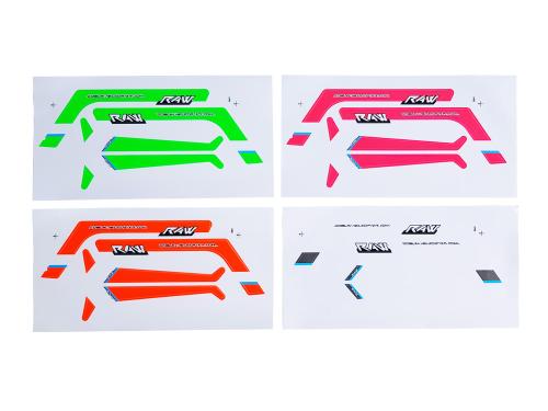 H1940-S - RAW 500 Stickers White_Orange_Pink_Green SAB H1940-S
