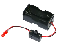 HRC9271AS - Batteriehalterung - AA - 4 Zellen - Square - mit BEC Stecker und Schalter