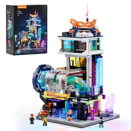 LB9098 - Lumibricks Cyberpunk Floating Train Station (2760 Teile) FunWhole LB9098