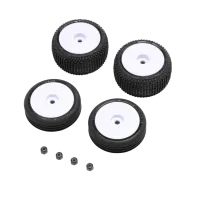 LOS-1763 - Tires & Wheels Mounted. White: Micro-B