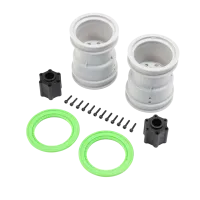 LOS-1814 - 2.6 Wheel with Beadlock Rings. Green (2): LMT 2.0
