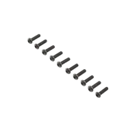 LOS255014 - Button Head Screws. Steel. Black Oxide. M4 x 14mm (10)