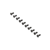 LOS255016 - Flat Head Screws. Steel. Black Oxide. M4 x 10mm (10)