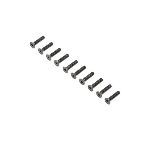 LOS255020 - Flat Head Screws. Steel. Black Oxide. M4 x 18mm (10) LOSI LOS255020