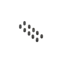 LOS255021 - Set Screws. Steel. Black Oxide. Flat Point. M4 x 6mm (10)