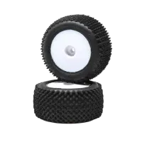 LOS41013 - Pin Tires. Rear. Mounted. White (2): Mini-T 2.0