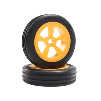 LOS41019 - Rib Front Tires. Mounted. Orange (2): Mini JRX2
