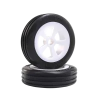 LOS41021 - Rib Front Tires. Mounted. White (2): Mini JRX2