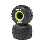 LOS41045 - MT Tires.Green Beadlock. Premount(2): Mini LMT