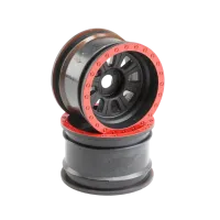 LOS45028 - 1_6 Front_Rear 3.6 Wheels. 20mm Hex. Black (2): Super Rock Rey
