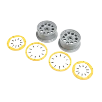 LOS45036 - Wheels. Silver. Yellow Beadlock (2): DBXL 2.0