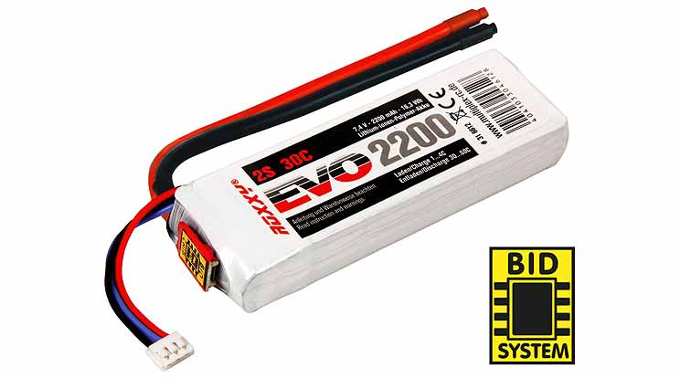 MPX-316612 - ROXXY EVO LiPo 2S 7.4V 2200mAh 30C inkl. BID-Chip Multiplex MPX-316612