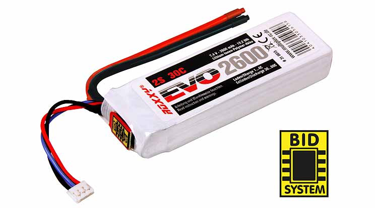 MPX-316615 - ROXXY EVO LiPo 2S 7.4V 2600mAh 30C inkl. BID-Chip Multiplex MPX-316615