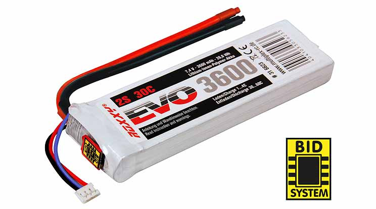 MPX-316623 - ROXXY EVO LiPo 2S 7.4V 3600mAh 30C inkl. BID-Chip Multiplex MPX-316623