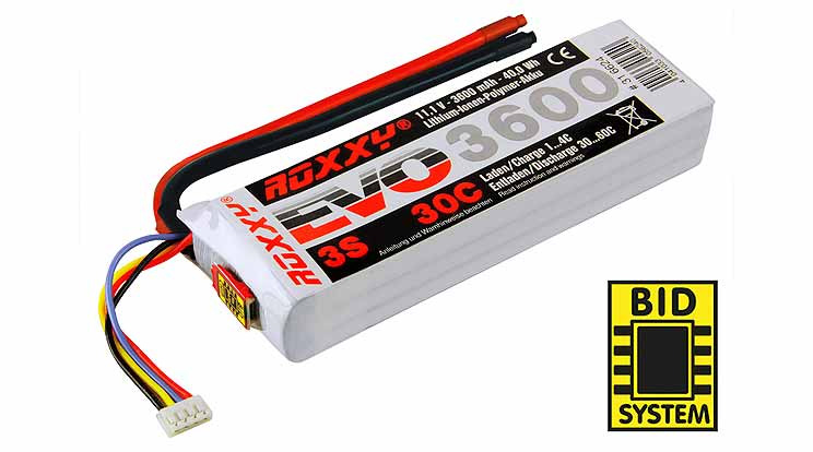 MPX-316624 - ROXXY EVO LiPo 3S 11.1V 3600mAh 30C inkl. BID-Chip Multiplex MPX-316624