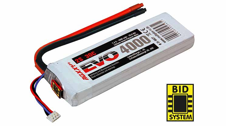 MPX-316627 - ROXXY EVO LiPo 2S 7.4V 4000mAh 30C inkl. BID-Chip Multiplex MPX-316627