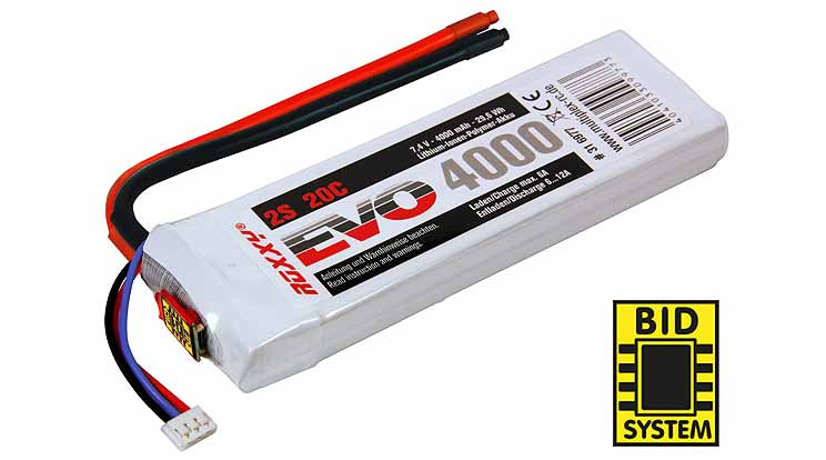 MPX-316977 - ROXXY EVO LiPo 2S 7.4V 4000mAh 20C inkl. BID-Chip Multiplex MPX-316977