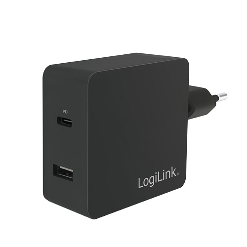 PA0212 - USB Steckdosenadapter 2-Port USB-C _ USB-A 45W LogiLink PA0212