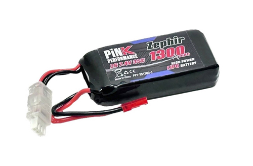 PP1-2S1300-J - Pink Performance Zephir LiPo 2S 7.4V-1300-35C (JST) Kyosho PP1-2S1300-J