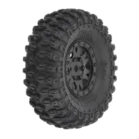 PRO1019410 - 1_24 Hyrax Front_Rear 1.0 Tires Mounted 7mm Black Impulse (