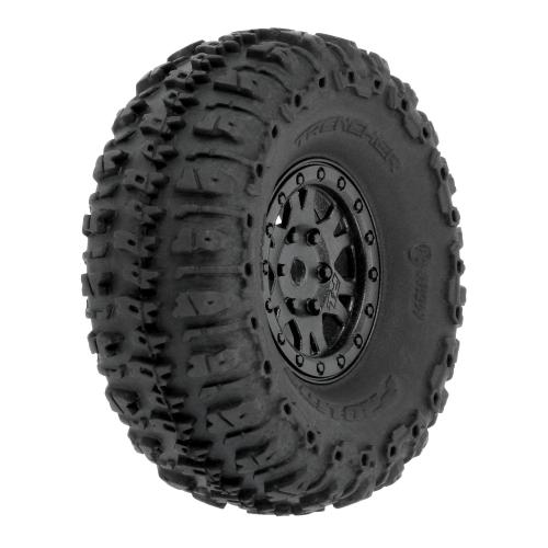 PRO1020910 - 1_24 Trencher F_R 1.0 Tires Mounted 7mm Black Impulse (4): ProLine PRO1020910