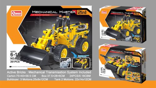 QH-6803 - Qihui Bulldozer und Panzer 2in1 (261 Teile) QH-6803