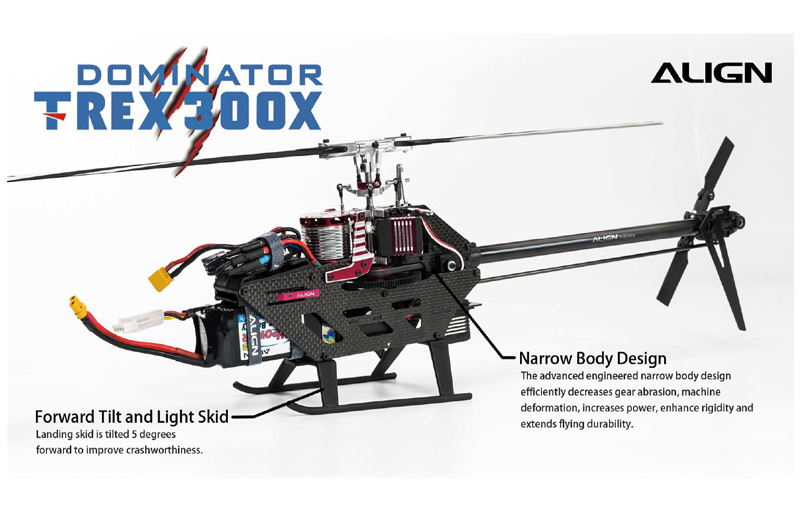 Hélicoptère Align T-Rex 300X Dominator Super Combo - RTF (RH30E01X)