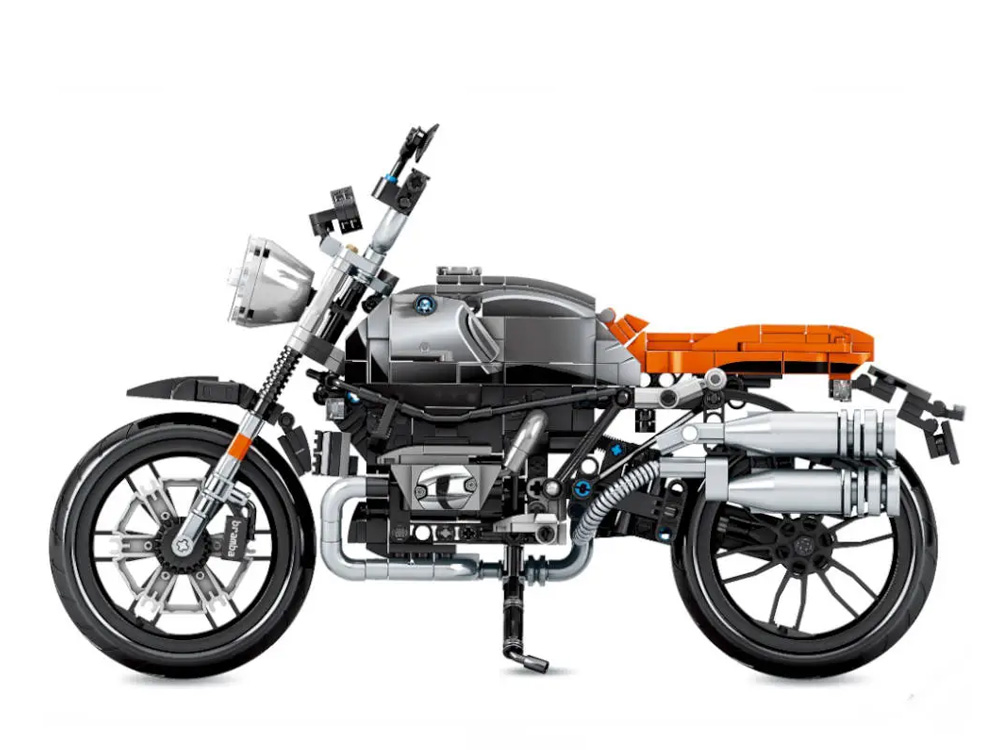 Sembo Klemmbausteine 701806 Motorrad in Silber und orange 