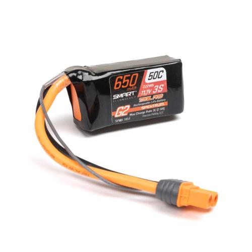 SPMX-1051 - 11.1V 650mAh 3S 50C Smart G2 Trail Pro LiPo Battery: IC2 Spektrum SPMX-1051
