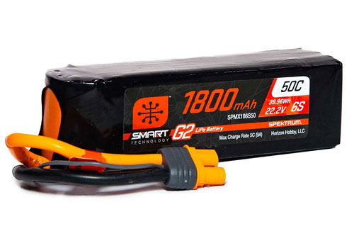 SPMX186S50 - Smart G2 6S 22.2V 1800mAh 50C LiPo IC3 Spektrum SPMX186S50