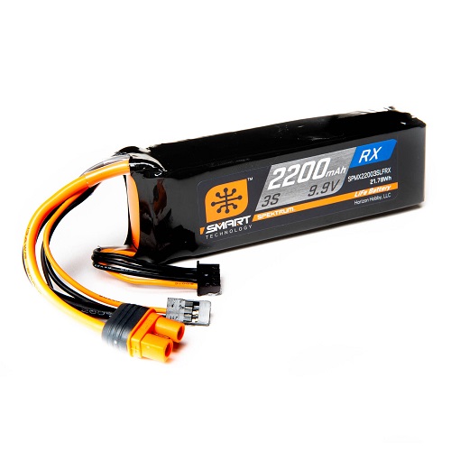 SPMX22003SLFRX - Spektrum 9.9V 2200mAh 3S Smart LiFe: Universal Receiver. IC3 SPMX22003SLFRX