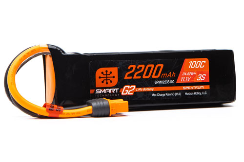 SPMX223S100 - Smart G2 3S 11.1V 2200mAh 100C LiPo IC3 Spektrum SPMX223S100