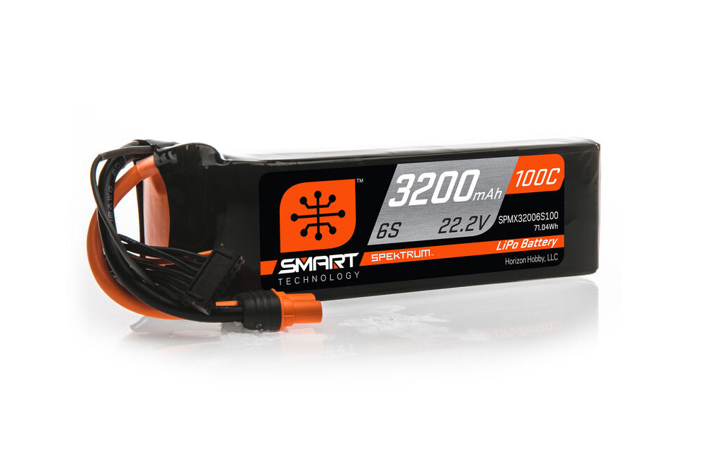 SPMX32006S100 - Spektrum Smart LiPo 22.2V 3200mAh 6S 100C IC5 SPMX32006S100