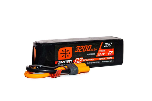 SPMX326S30 - Spektrum Smart G2 LiPo 22.2V 3200mAh 6S 30C IC5 SPMX326S30