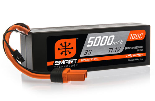 SPMX50003S100H5 - 11.1V 5000mAh 3S 100C Smart Hardcase LiPo-Akku: IC5 Spektrum SPMX50003S100H5