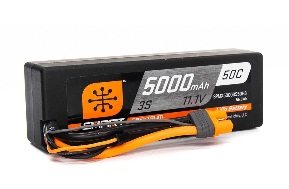 Batterie LiPo Intelligente Spektrum 11,1V 5000mAh 3S 30C - Pour Modélisme, Charge Facile Et Sécurisée
