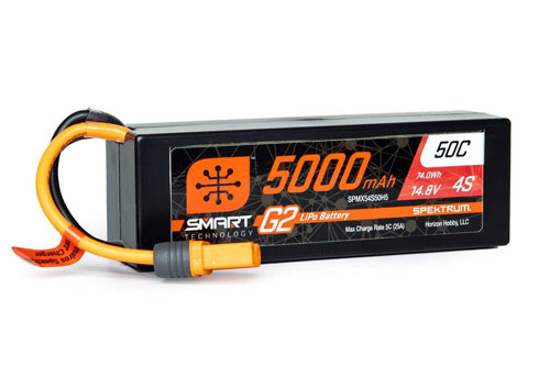 SPMX54S50H5 - Smart G2 4S 14.8V 5000mAh 50C LiPo Hard Case IC5 Spektrum SPMX54S50H5