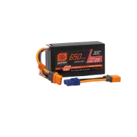 SPMX652SH2 - 7.4V 650mAh 2S Smart G2 Hardcase 30C LiPo: IC2
