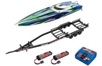 TRX103076-4-GRN-SET - Traxxas SPARTAN SR gruen mit Anhaenger. Akku und Ladegeraet