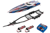 TRX103076-4-RED-SET - Traxxas SPARTAN SR rot mit Anhaenger. Akku und Ladegeraet