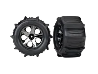 TRX4175 - Paddle-Reifen auf Felge 2.8 All-Star chrome schwarz TSM rate Traxxas