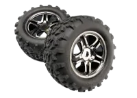 TRX4983A - Raeder komplett. Reifen Maxx_Felge SS blackchrome (2)