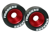 TRX5186 - Wheelie Bar Raeder Gummireifen inkl. Alufelgen rot eloxiert